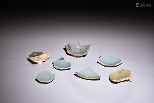 Group of Jun ware Ceramic Shards