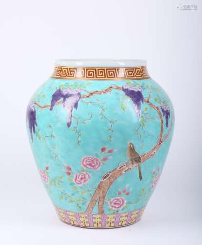 A Chinese Turquoise Porcelain Jar