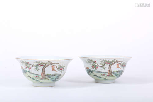 A Pair Of Chinese Famille Rose Porcelain Bowls