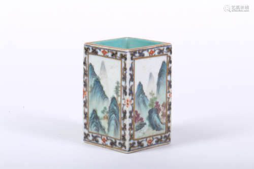 A Chinese Porcelain Brush Pot