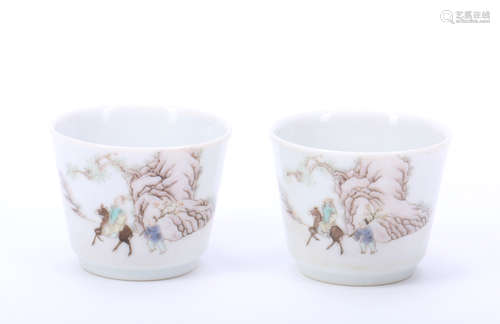 A Pair Of Chinese Porcelain Cups