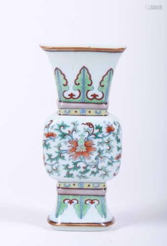 A Chinese Doucai Porcelain Wall Vase