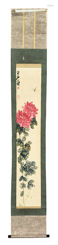 Qi Baishi: ink and color on paper painting 'Flowers'