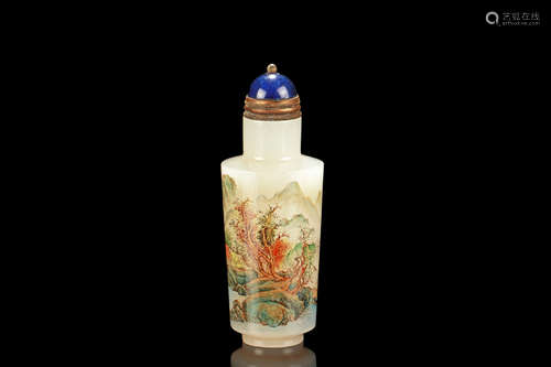 Famille rose glass 'Landscape Scenery' snuff bottle