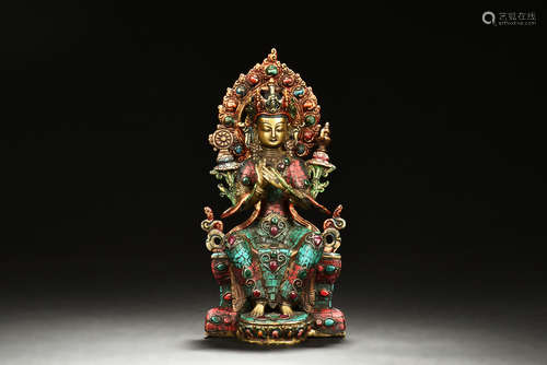 Nepal gilt bronze Buddha figure