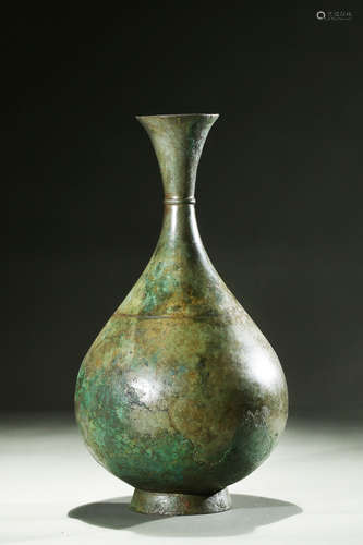 Bronze cast bottle vase