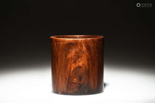 Huanghuali wood brush pot