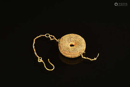 Gilt filigree incense holder ornament