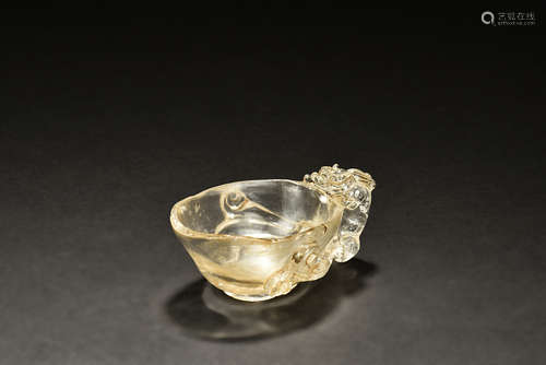 Crystal carved 'Mythical Beast' cup