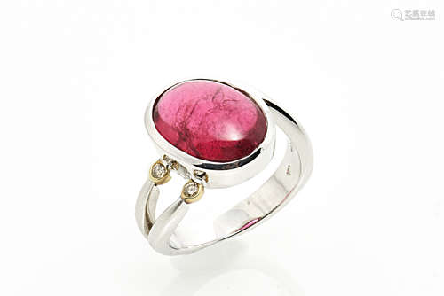 PINK TOURMALINE WHITE GOLD RING