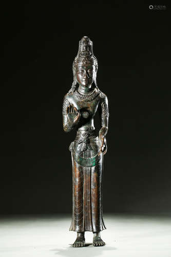 Bronze cast Dali Kingdom Buddha standing figure