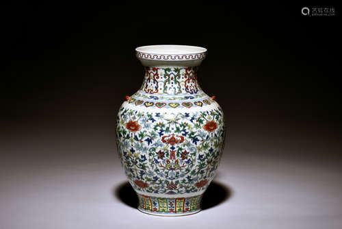 Doucai 'Shou' characters vase