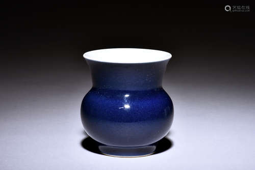 BLUE GLAZED SPITTOON