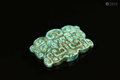 Turquoise stone carved ornament