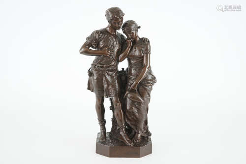 Henri Louis Levasseur (1853-1934), Un couple amoureux, groupe en bronze