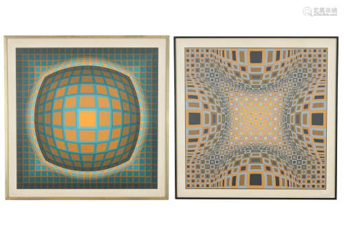Victor Vasarely (1906-1997), deux lithographies, signŽes et numŽrotŽes en crayong