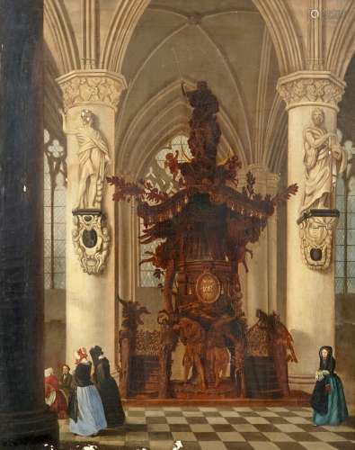 Victor-Jules GŽnisson (1805-Bruges, 1860), un intŽrieur d'Žglis, huile sur toile