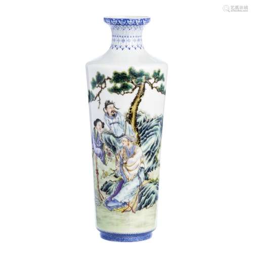 Vase with 'deities' in Chinese porcelain, Republic