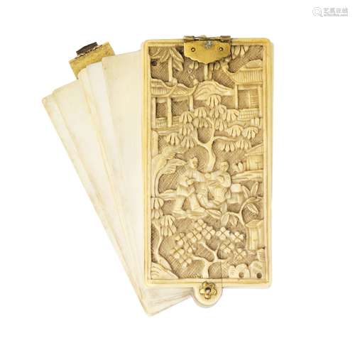 Memory game and card holder in Chinese ivory