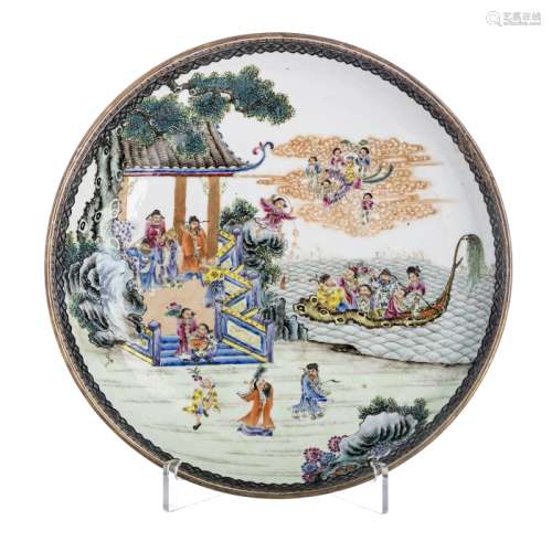 Chinese Porcelain 'Immortals' charger, Republic