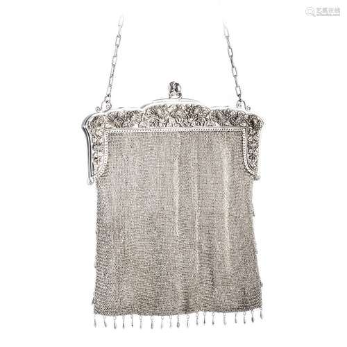 Chinese silver mesh purse