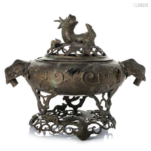 Chinese incensory in bronze, Minguo