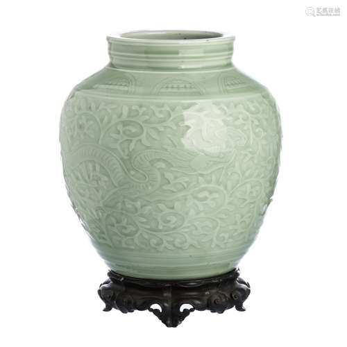 Celadon Dragon vase, Chinese porcelain, Guangxu