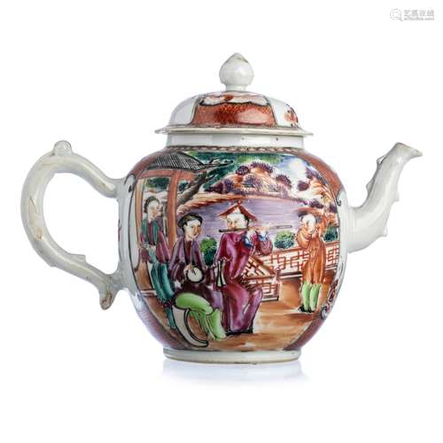 Chinese Porcelain 'Musicians' Teapot, Qianlong