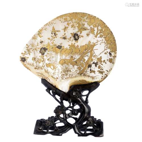 Chinese mother of pearl shell with lacquer