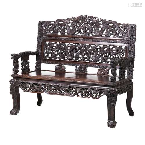 Chinese settee with 'dragons', Guangxu