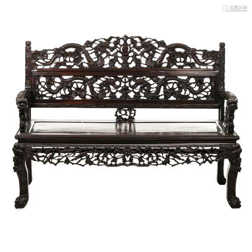 Chinese dragon settee, Minguo