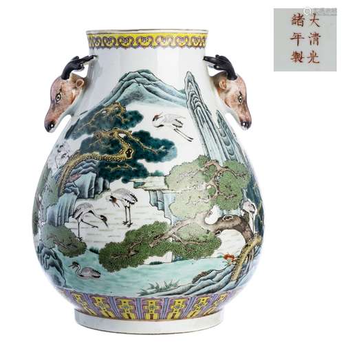 Chinese porcelain Hu vase, Guangxu mark and period