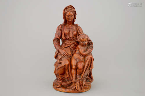 Une Vierge ˆ l'Enfant en buis sculptŽ, 17me