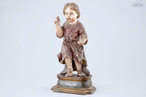 Un bois sculptŽ polychrome de l'Enfant JŽsus de Prague , 18me