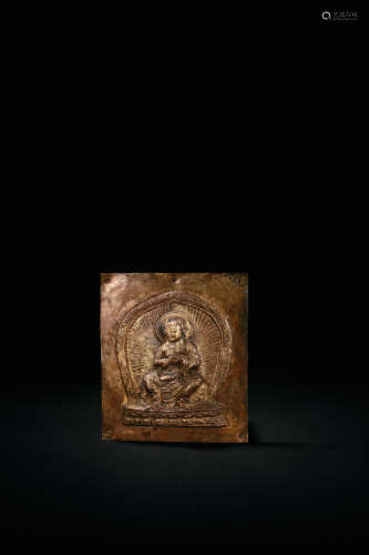 清中期 铜鎏金锤揲佛像
