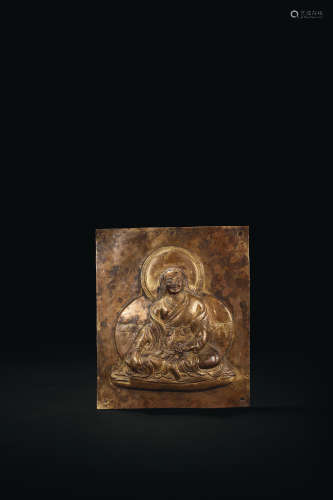 清中期 铜鎏金锤揲佛像