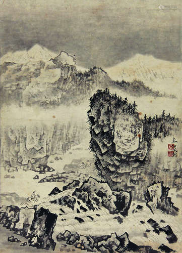 秦仲文  山水 纸本水墨 镜心