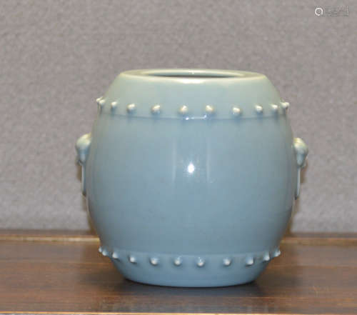 Chinese Clare de Lune Porcelain Barrel Shape Vase