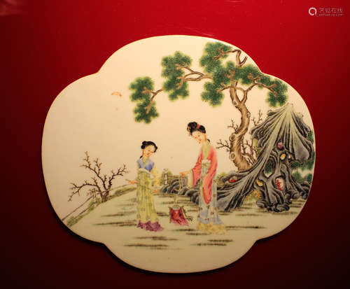 Pair Chinese Porcelain Panel with Various Plaque