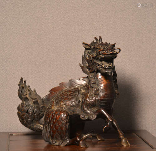 Chinese Qing Dynasty Bronze Kirin