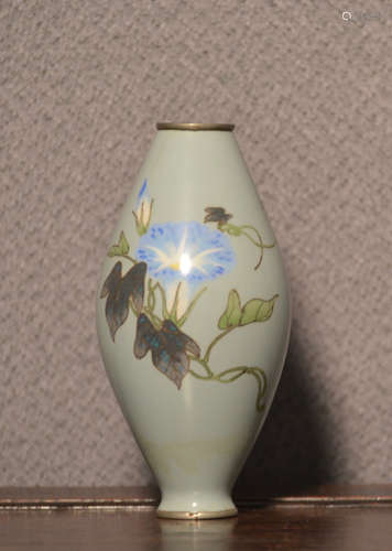 Japanese Wireless Cloisonne Vase - Morning Glory