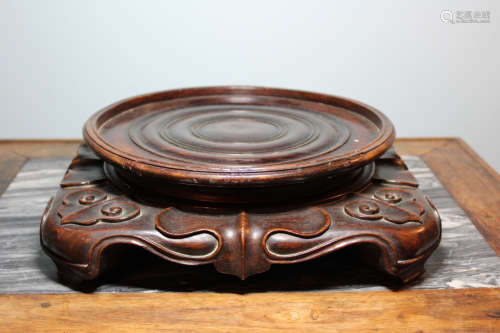 Large Chinese Rosewood Stand for Vase