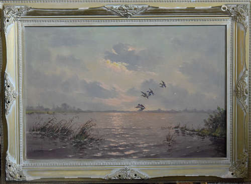 Oil on Canvas Painting of Hunting Scene