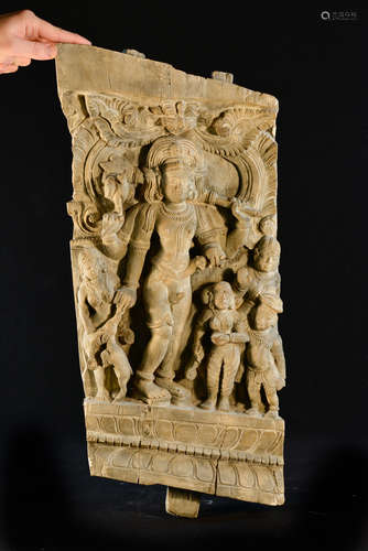 Indian Terracotta Sculpture Panel of Diety