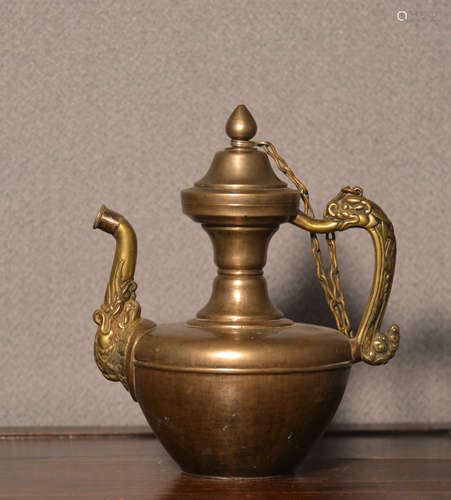 Tibetan Bronze Monk Ewer