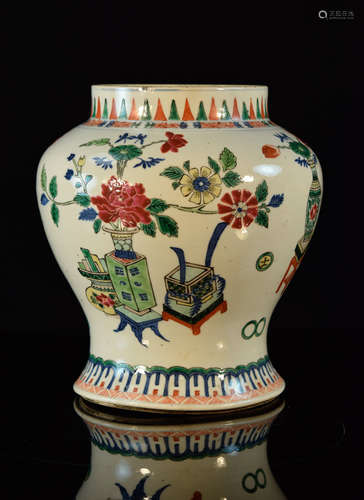 Chinese Famille Verte Porcelain Jar