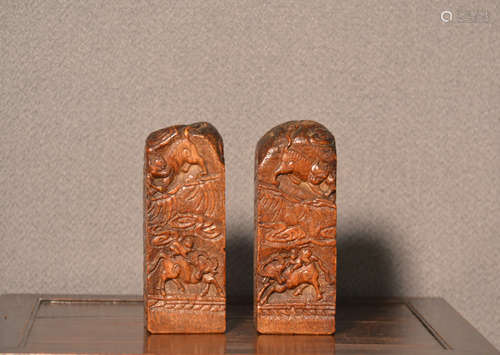 Chinese Soapstone Pair Large Seals