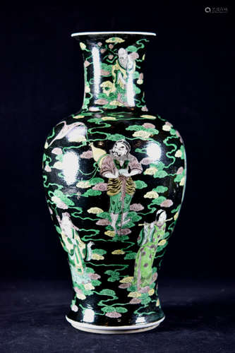 Chinese Famille Verte Porcelain Immortal Vase