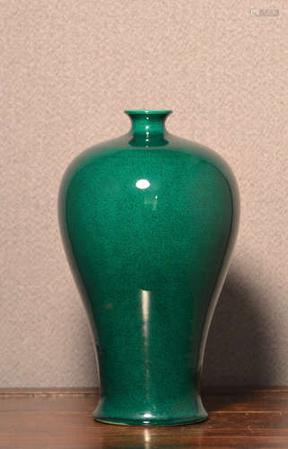 Chinese Green Monochrome Meiping Vase