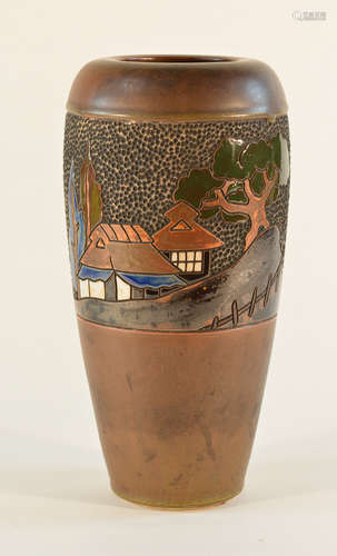 Japanese Studio Porcelain Vase - Arts Crafts - Makuzo Kozan